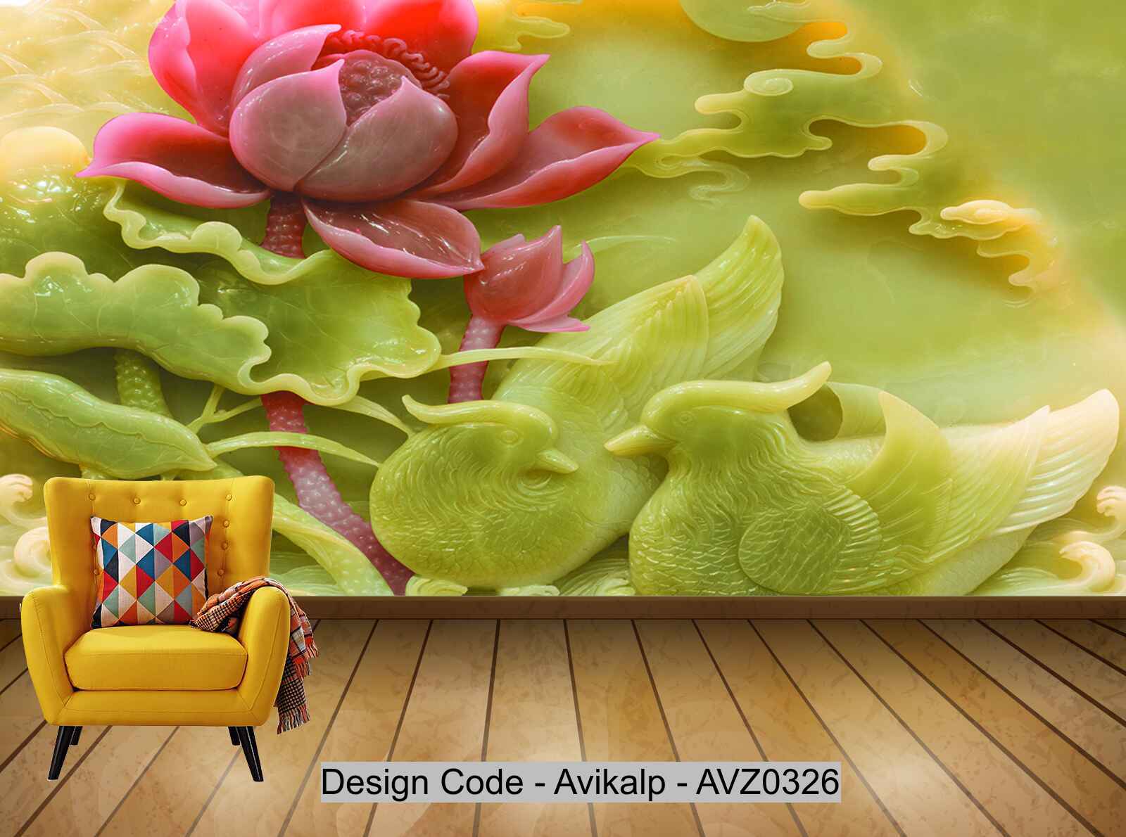 Avikalp Exclusive AVZ0326 Exquisite 3D Lotus Flower Jade Water Jade Ca –  Avikalp International - 3D Wallpapers