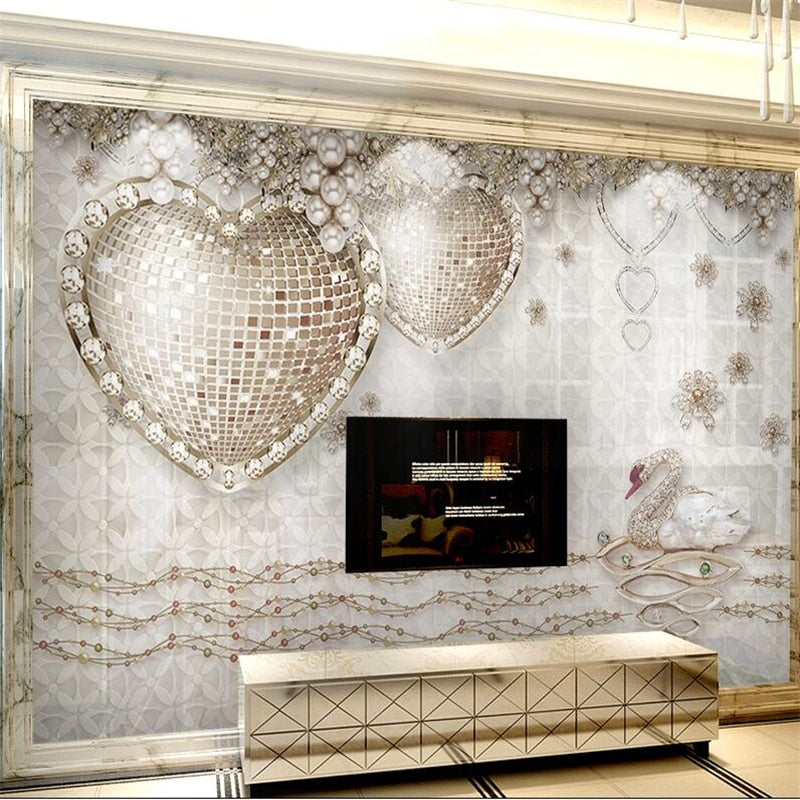 Avikalp Exclusive AWZ0177 3d Diamonds Love Jewelry Background Wall Liv –  Avikalp International - 3D Wallpapers