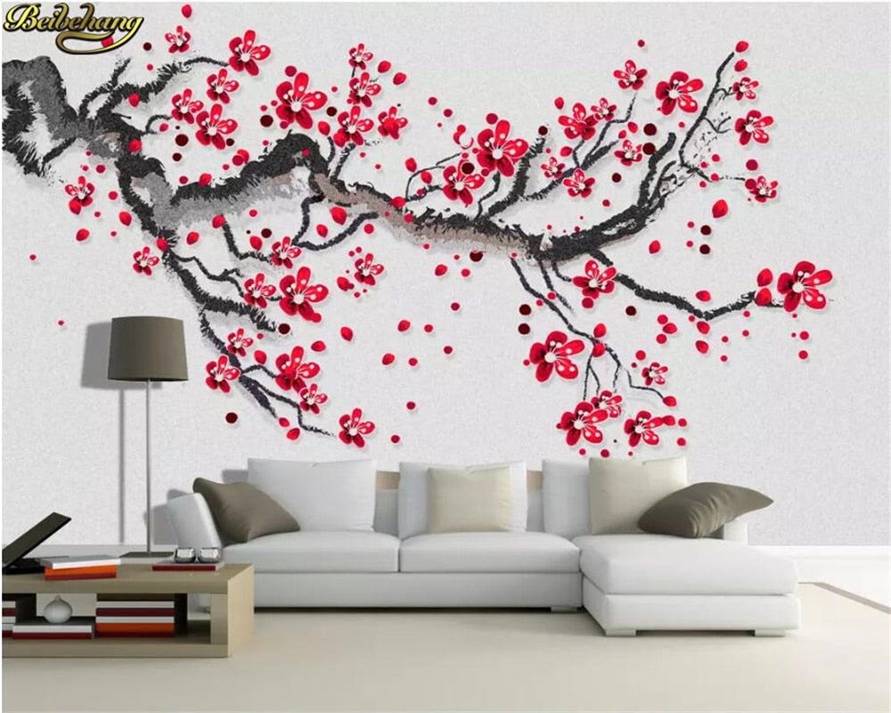 Avikalp Exclusive AWZ0230 3d wallpaper mural beautiful HD plum red ...