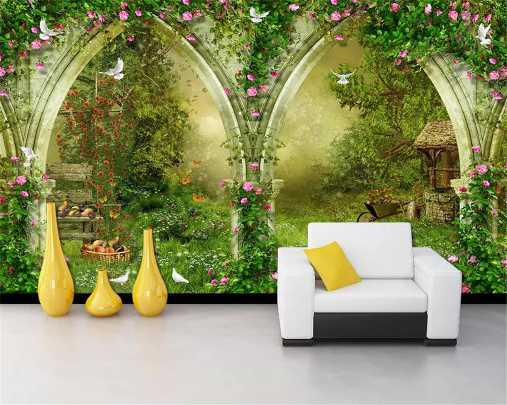 Avikalp Exclusive AWZ0357 3D Mural Wallpaper Fantasy Idyllic Arch ...