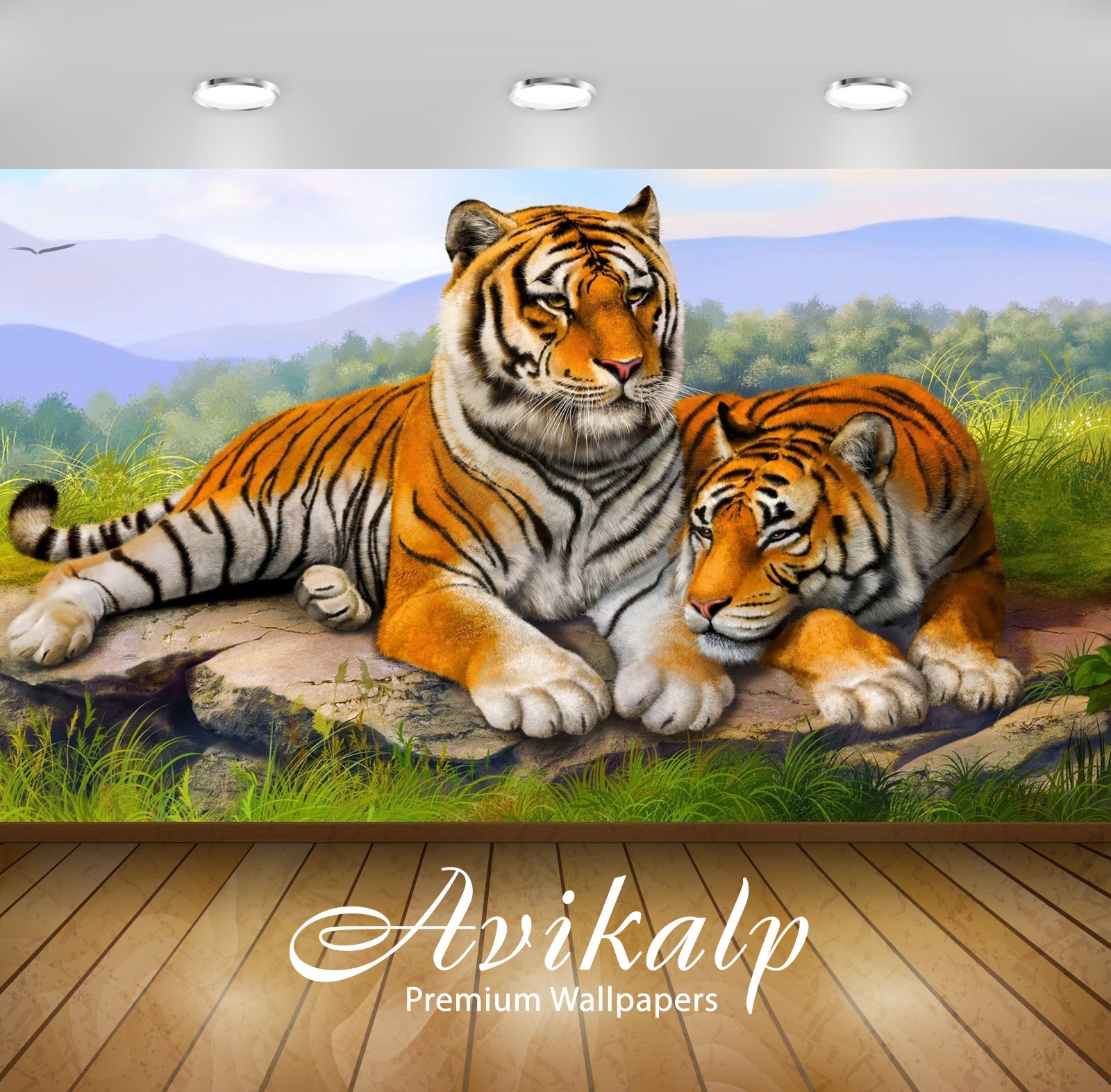 Avikalp Exclusive Awi2157 Tiger Couple Full HD Wallpapers for Living r –  Avikalp International - 3D Wallpapers