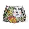 maillot-Graffiti Robots Men's Beach Shorts (Model L70)-Summer Shorts-Urban Corner