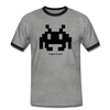 T-shirt contrasté Invader - gris chiné/noir