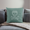 Coussin et housse de 45 x 45 cm Skull Code Petya - vert sapin