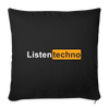 Coussin et housse de 45 x 45 cm Listen Techno white - noir