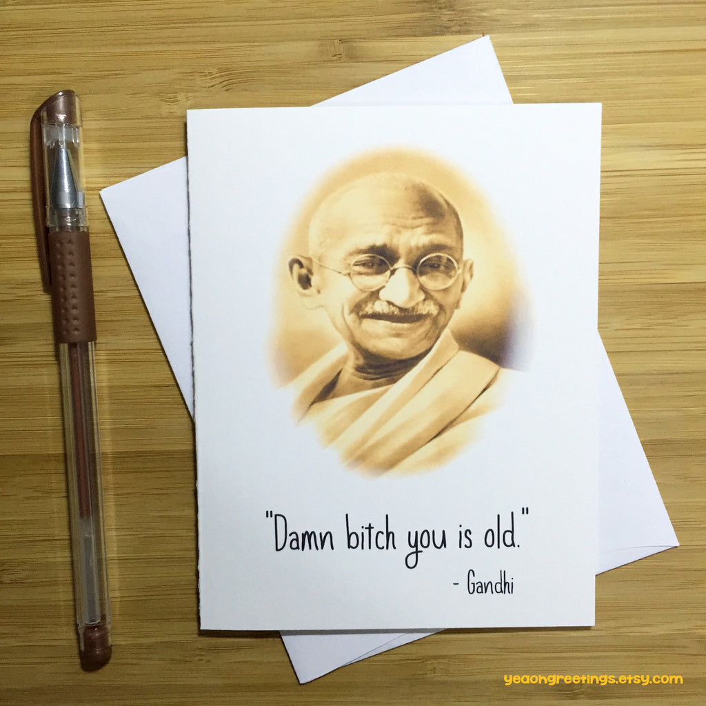 Funny Birthday Card, Birthday Card, Gandhi, Graduation Cards, Funny  Greeting Card, Happy Birthday, Funny Congrats Card, Greeting Card –  YeaOhGreetings