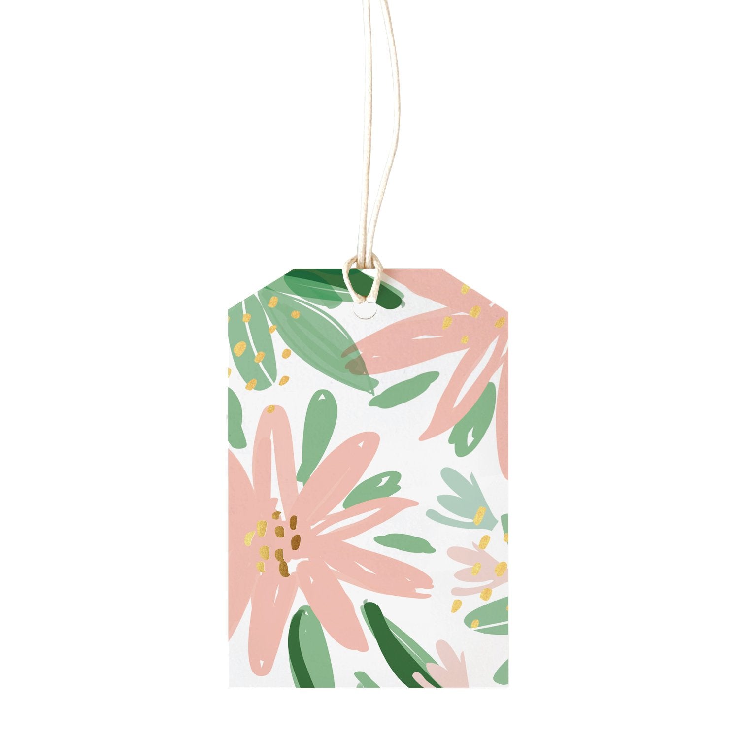 Gift Tag - Peach Flowers