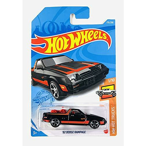 Black 2021 Hot Wheels HW HOT TRUCKS 1/10 '82 Dodge Rampage 175/250 