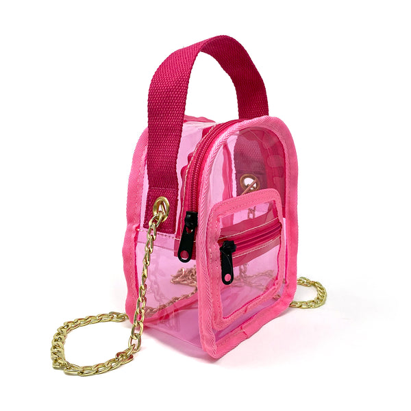 pink mini backpack clear