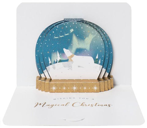 The Artfile Christmas Snow Globe form Pop Up Greeting Card - ash-dove