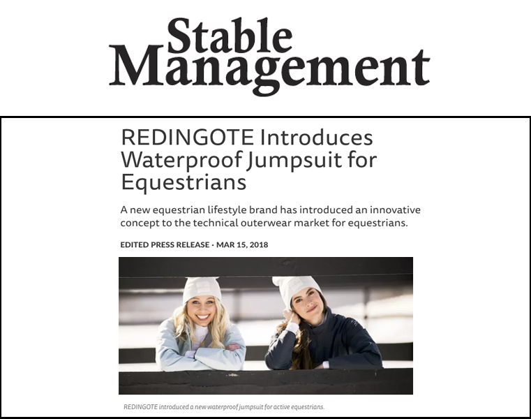 Redingote Equestrian Press - Stable Management