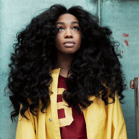 SZA picture long natural hair