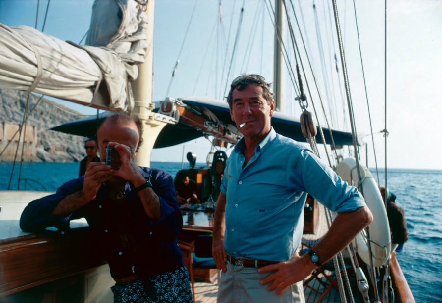 ic: Photographer Slim Aarons (right) on board a yacht off Capri, Italy, September 1968. 