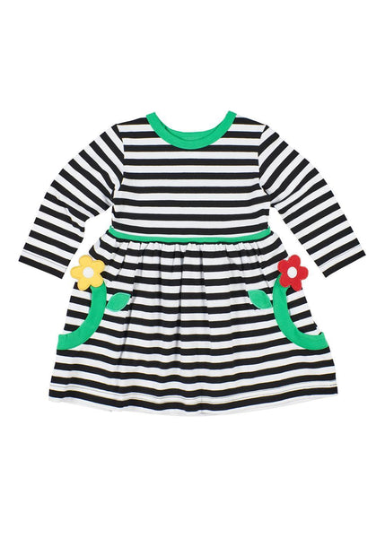 black and white striped dress for girls