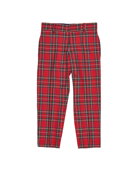 plaid pants red and black