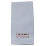 Light Blue Cotton Pique Straight Fold Pocket Square