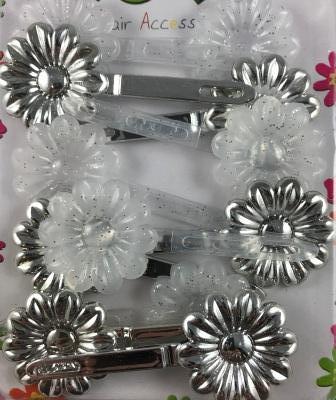 plastic flower barrettes