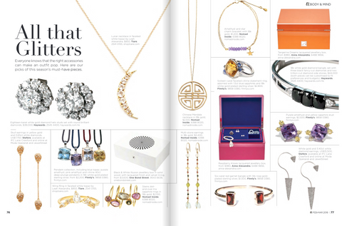 Finnly's gemstone bangles, rings, studs and Pendants featured in expat Living Magazine