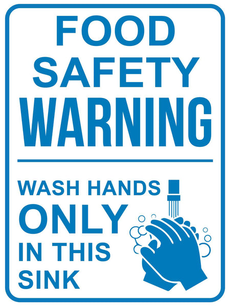 Food Safety Warning Wash Hands Only Sign New Signs 