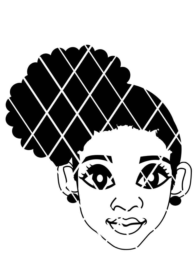 Download Little Girl Svg Afro Puff Girl Svg Silhouette Svg Cricut Cut File T Poui Designs SVG, PNG, EPS, DXF File