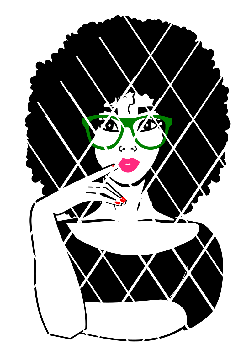Sarah with finger on the lips svg cut file, Black woman svg, DXF,PNG f –  Poui Designs