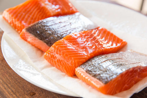 Salmon and oily fish contain contain omega-3 essential fatty acids (EFAs)