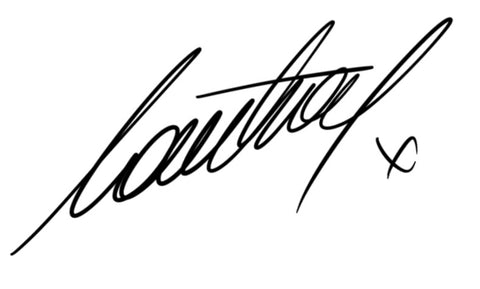 Courtney's signature with a x as a kiss