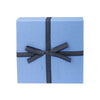 Dark Blue Striped Bow Gift Box - Set Of 4