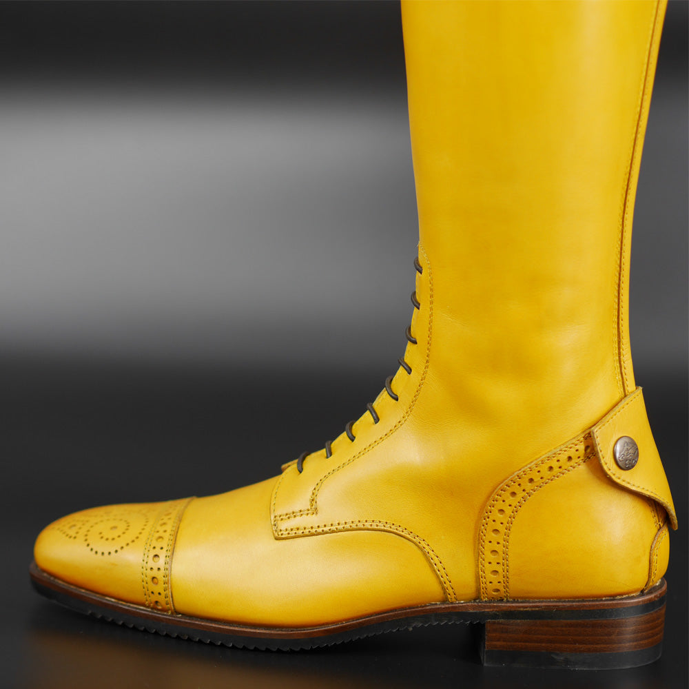 yellow riding boots