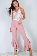 flares, flared trousers, flared hem trousers, pink trousers, cheap online fashion