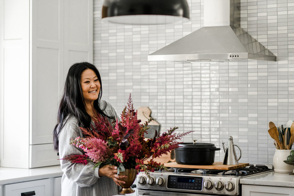 light ombre tile wall