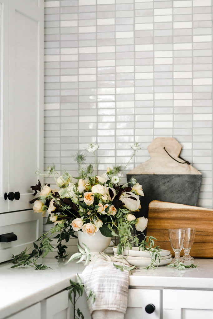 light ombre tile wall