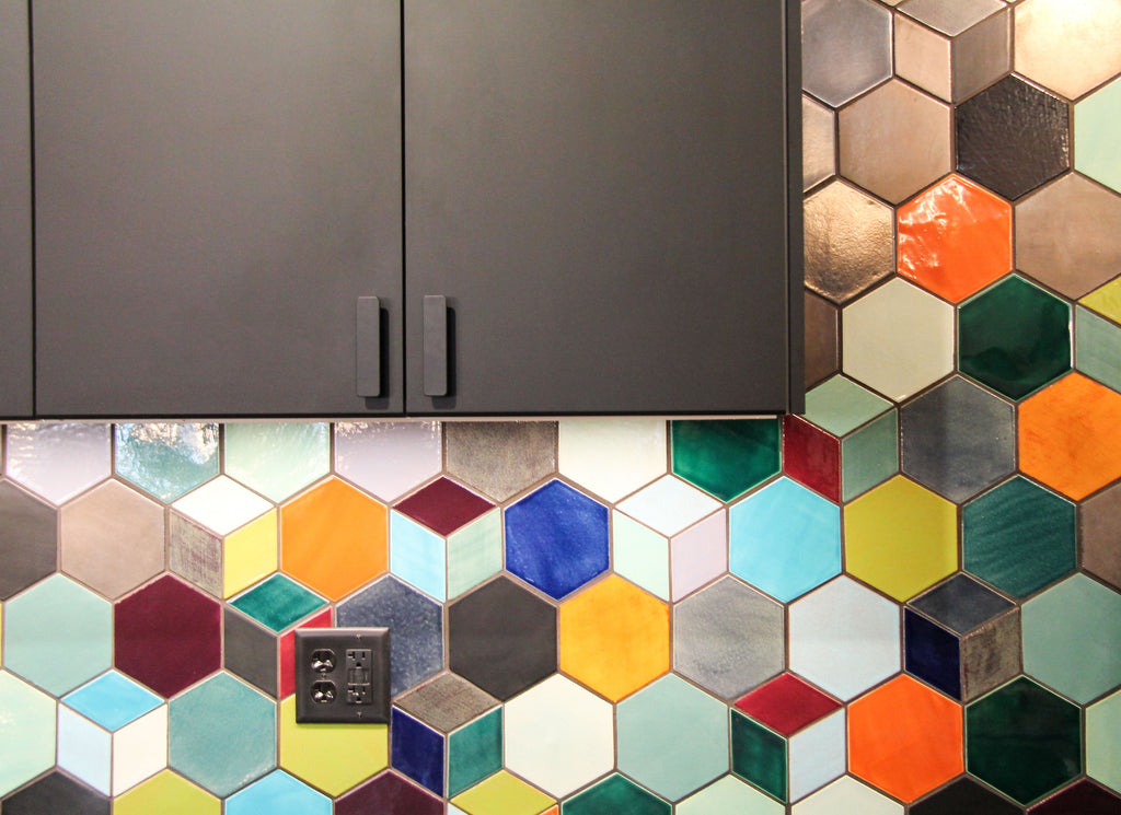 colorful tile backsplash