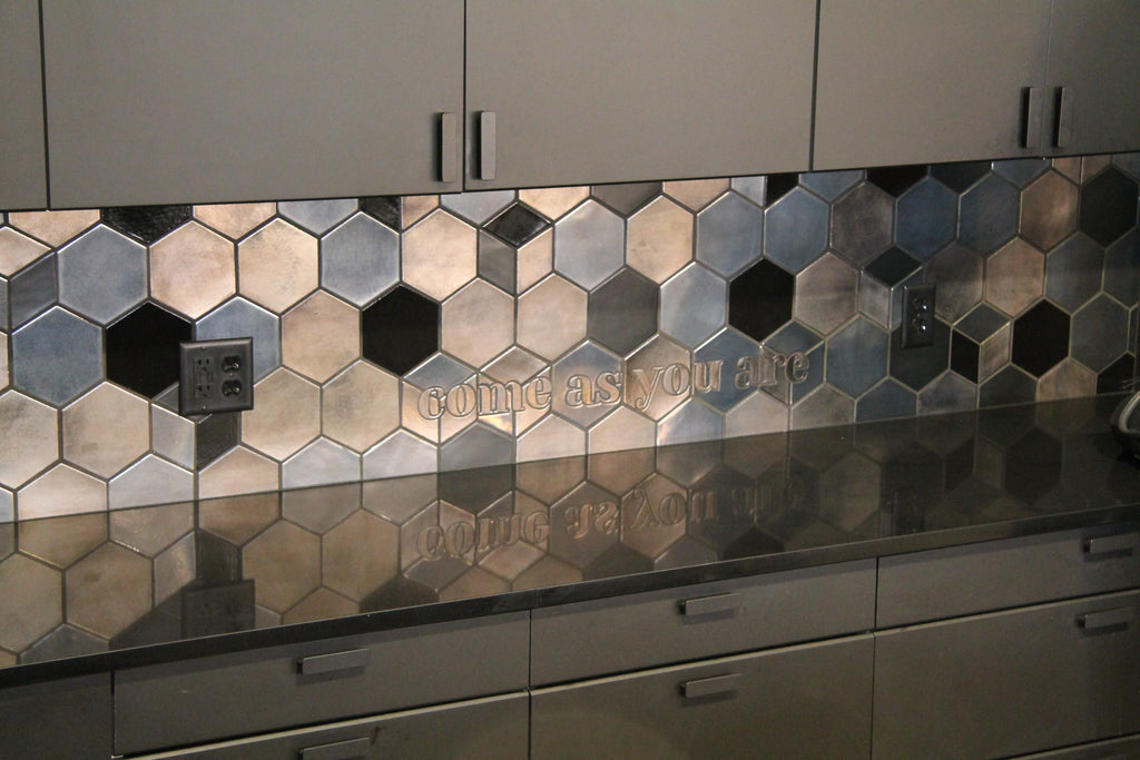 colorful tile backsplash