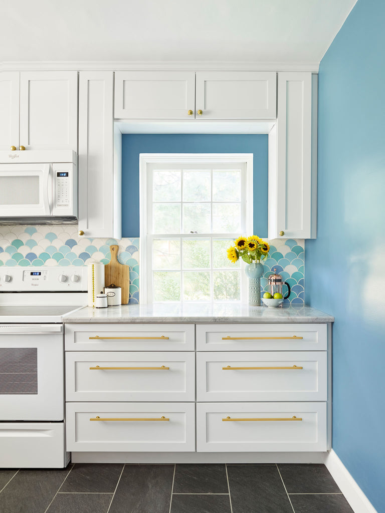 Light Blue Ombre Fish Scale Kitchen