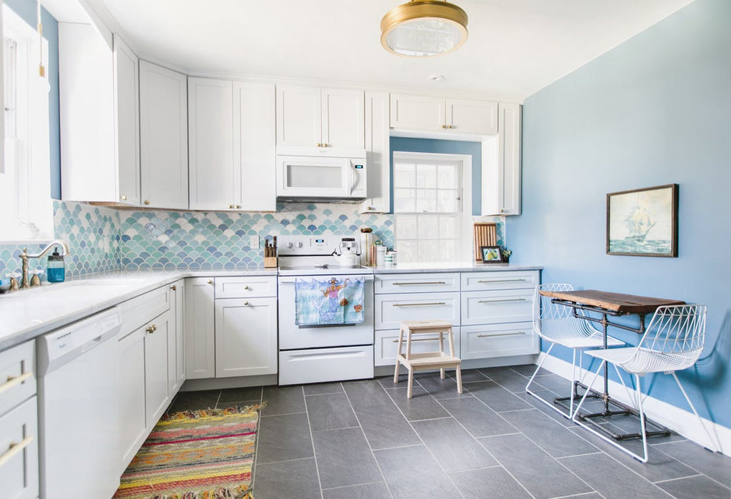 Light Blue Ombre Fish Scale Kitchen