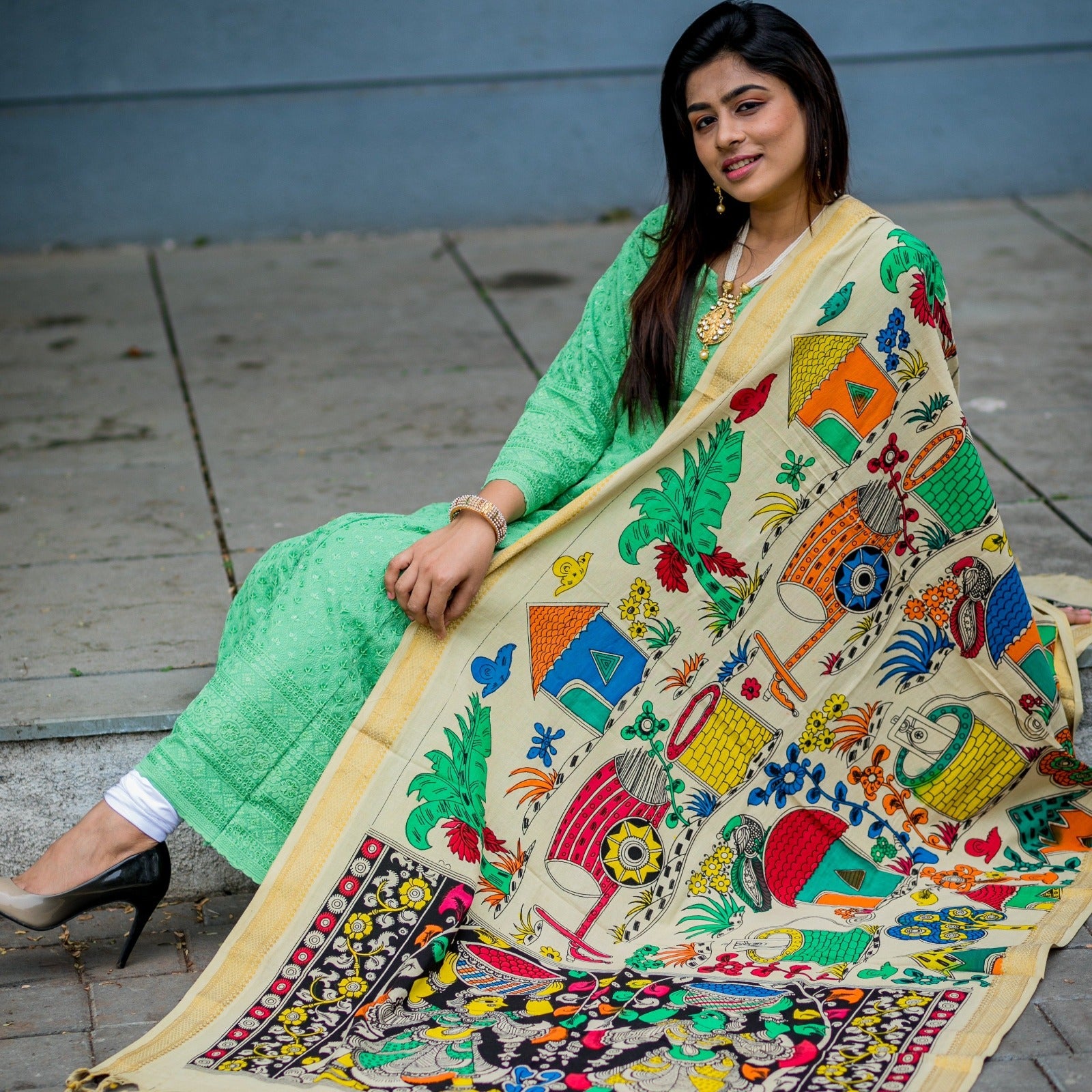 cotton dupatta designs