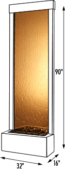 GF8WM 8 foot Gardenfall Dark Copper with Bronze Mirror Diagram