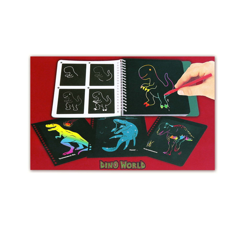 Dinosaurier-Malbuch für Jungs inkl Dino World Stift Magic Scratch Book 