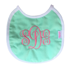 nuangel mint bib monogrammed