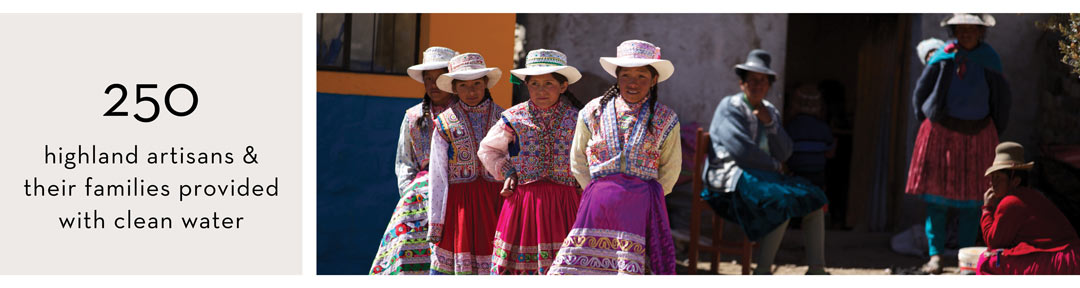 Women their families and communities provided with clean drinking water in Peru through Fair Trade