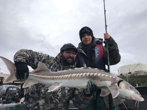 sturgeon fishing columbia fishing rods