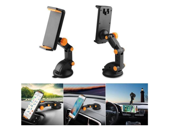 360 Degree Car Dashboard & Windshield Phone Holder - Strong Suction Mount for Smartphones iPhone GPS