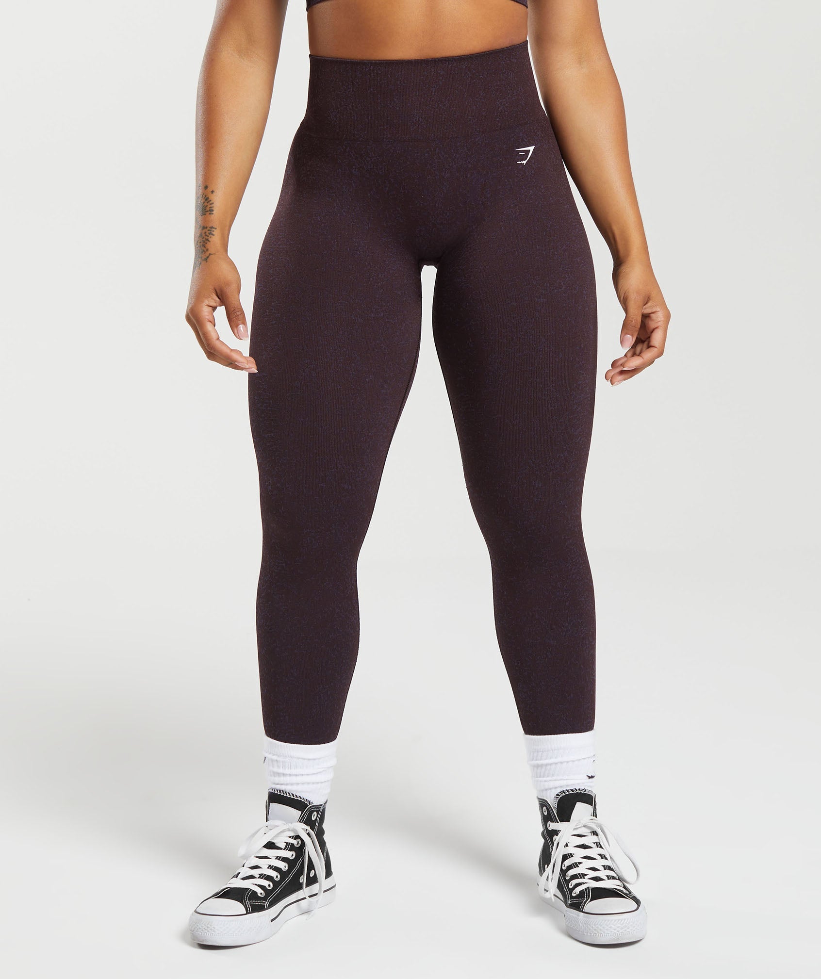 Gymshark Adapt Fleck Seamless Leggings - Plum Brown/Dewberry Purple