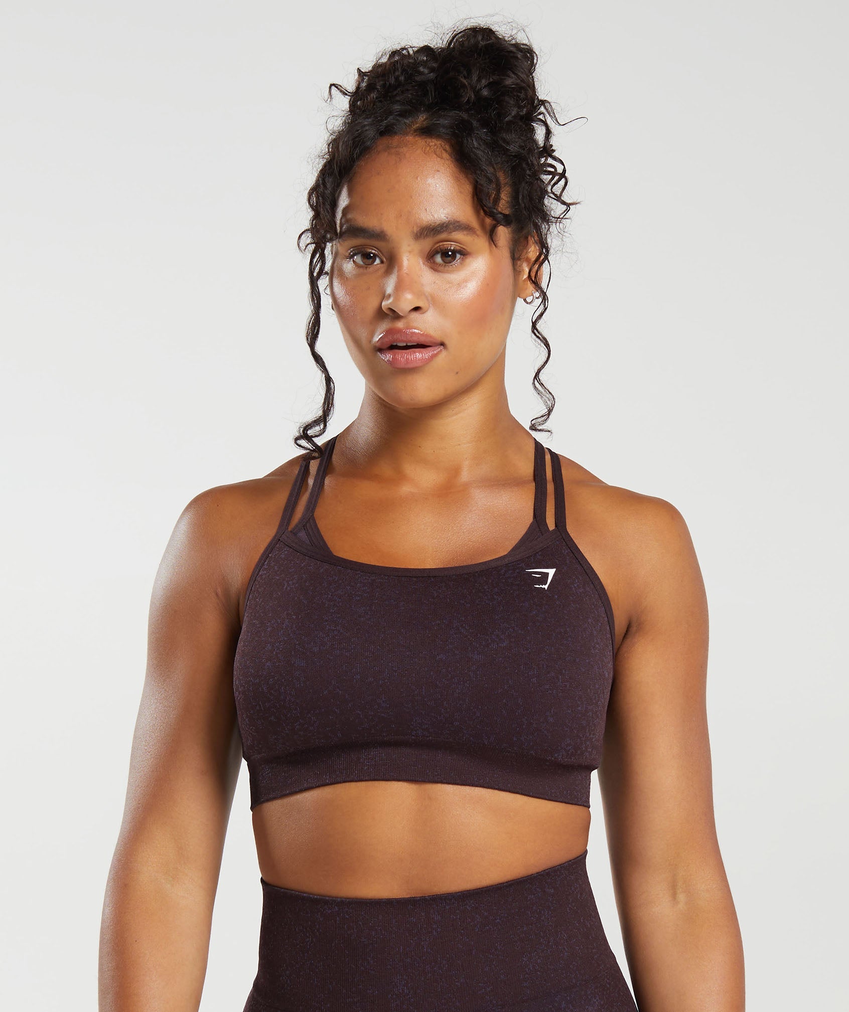 Gymshark Adapt Fleck Seamless Sports Bra - Plum Brown/Dewberry Purple