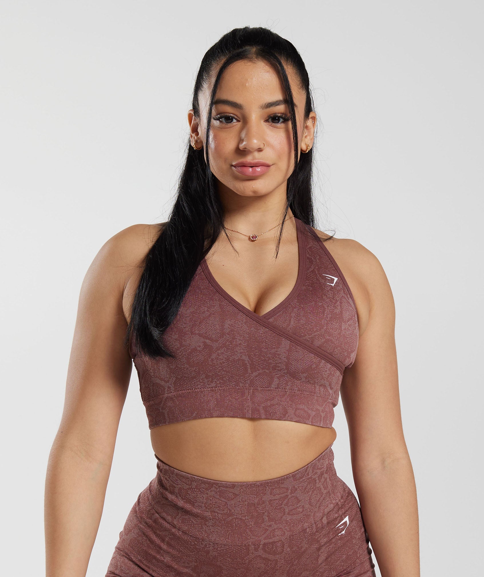 Gymshark Adapt Fleck Seamless Sports Bra - Copper Brown/Terracotta