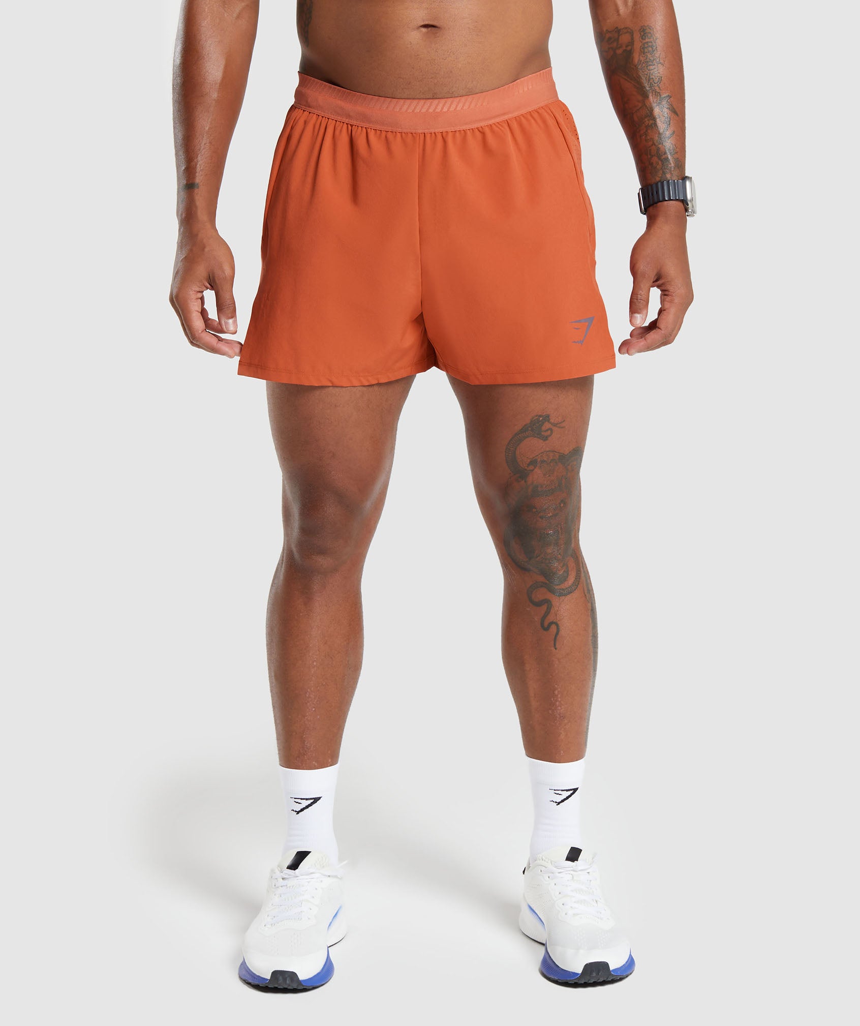 Gymshark Apex Run 4 Shorts - Rust Orange