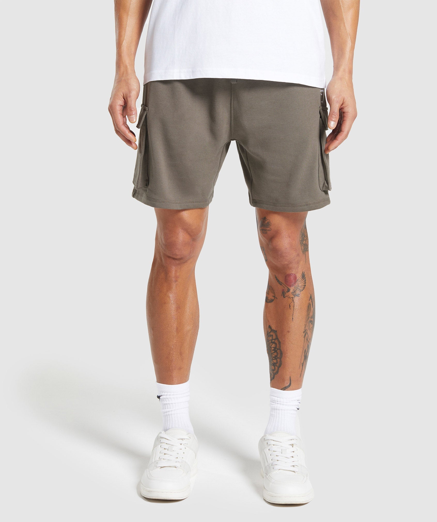 Gymshark Crest Cargo Shorts - Camo Brown