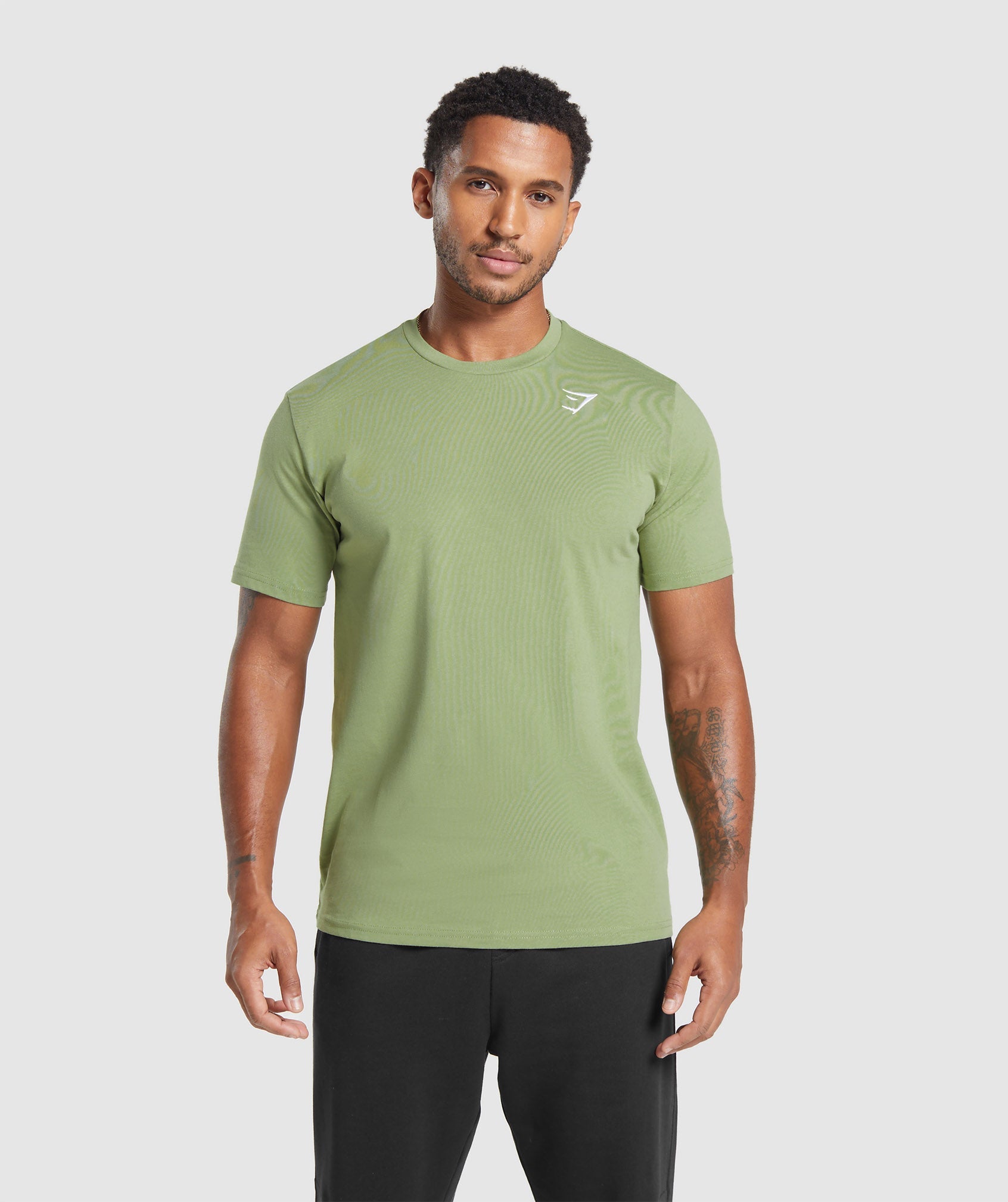 Gymshark Crest T-Shirt - Natural Sage Green