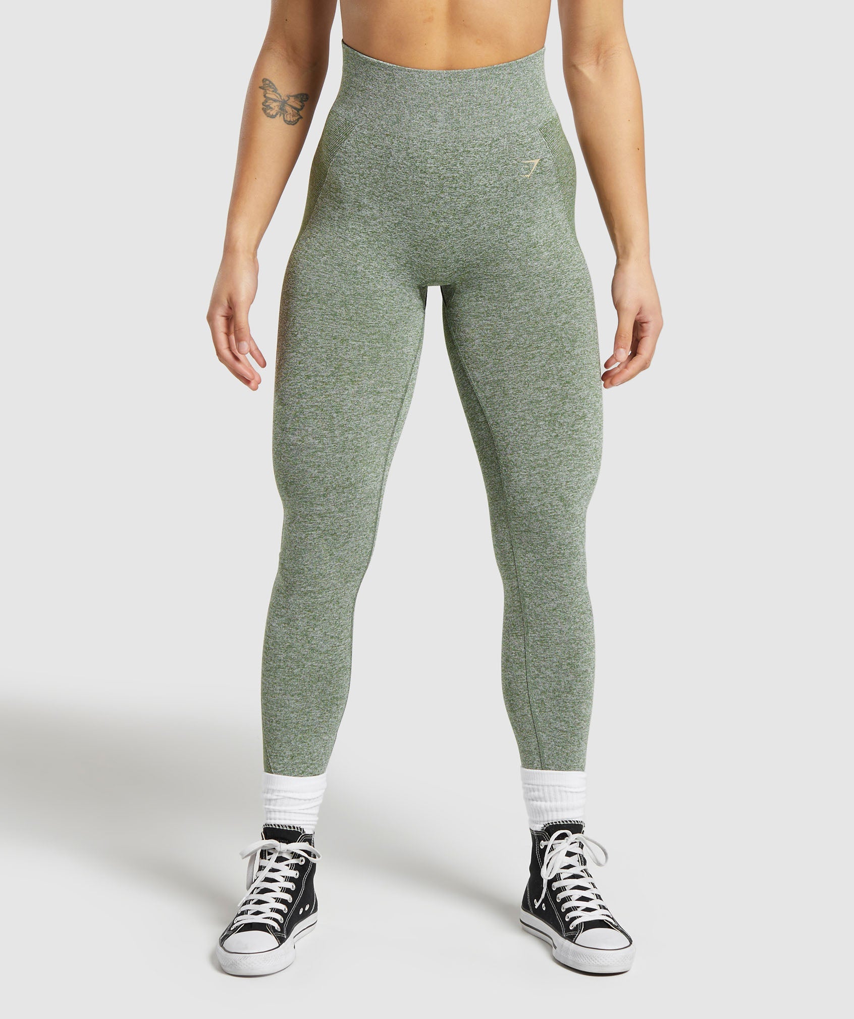 Gymshark, Pants & Jumpsuits, Gymshark Dark Green Marl High Waist Flex  Leggings With Glute Contour Small S